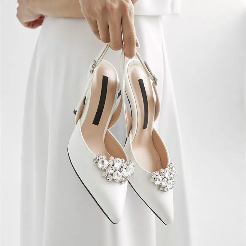 Women's Heeled Sandal - Sparkling Elegance and Comfort