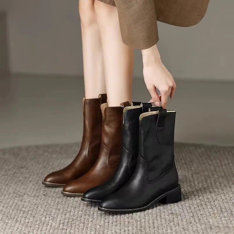 Women's Block Heel Ankle Boots - Everyday Elegance and Comfort