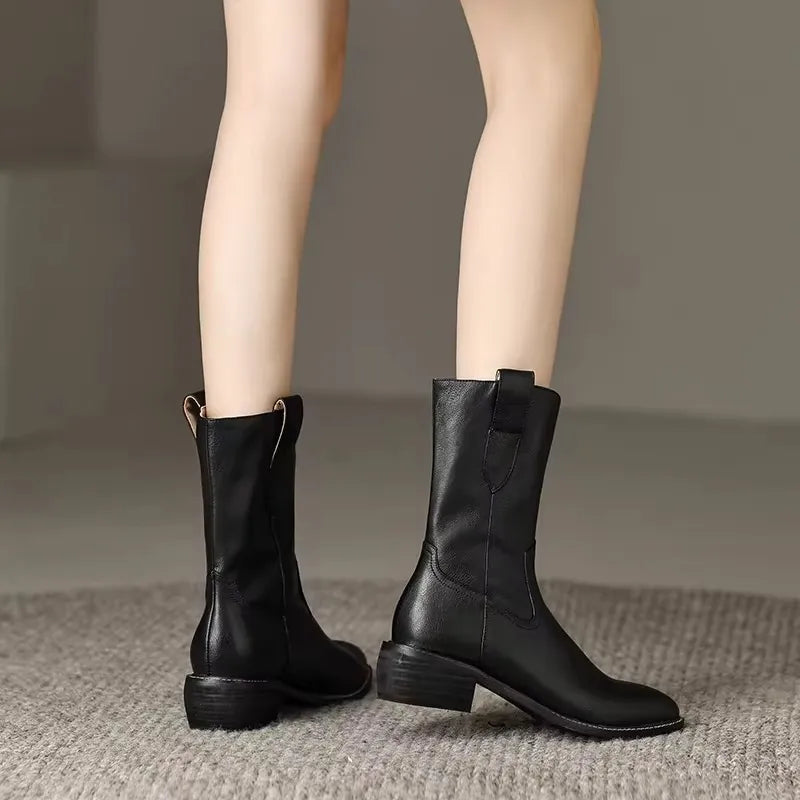 Women's Block Heel Ankle Boots - Everyday Elegance and Comfort