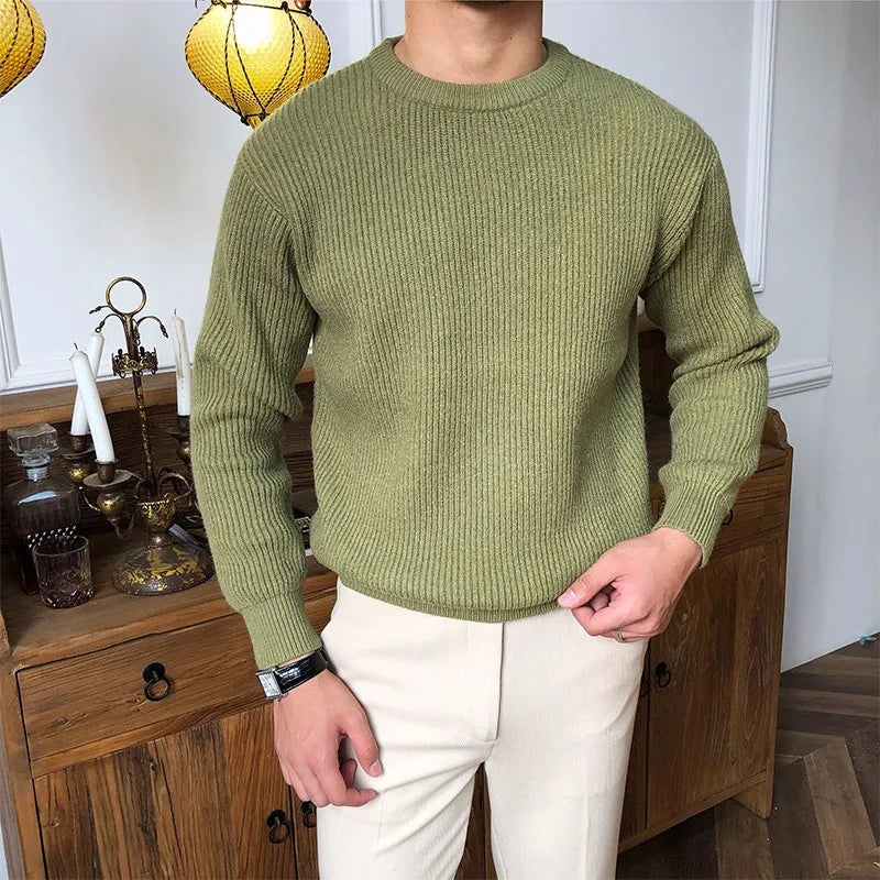 Minimalist Men's Sweater - Soft Crew Neck Knit