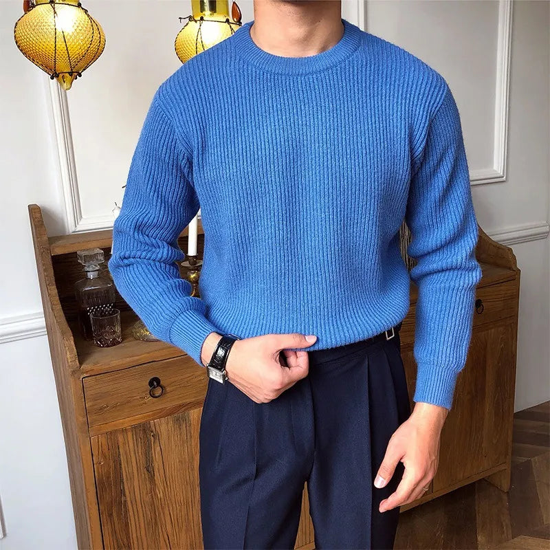 Minimalist Men's Sweater - Soft Crew Neck Knit