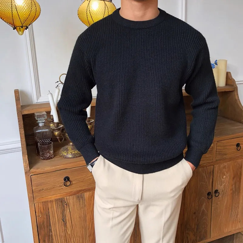 Minimalist Men's Sweater - Soft Crew Neck Knit