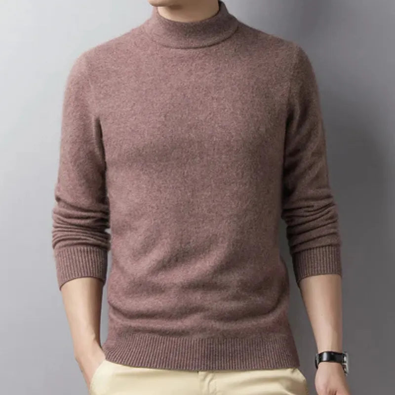 Wool Blend Turtleneck Sweater – Minimalist Elegance for Men