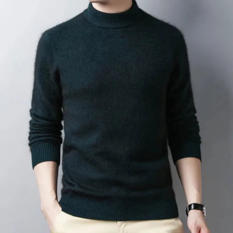 Wool Blend Turtleneck Sweater – Minimalist Elegance for Men