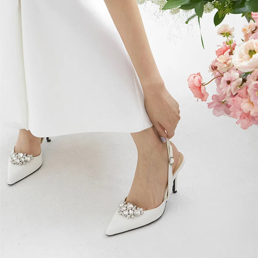 Women's Heeled Sandal - Sparkling Elegance and Comfort