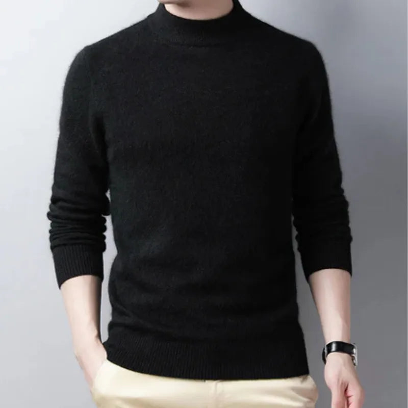 Wool Blend Turtleneck Sweater – Minimalist Elegance for Men