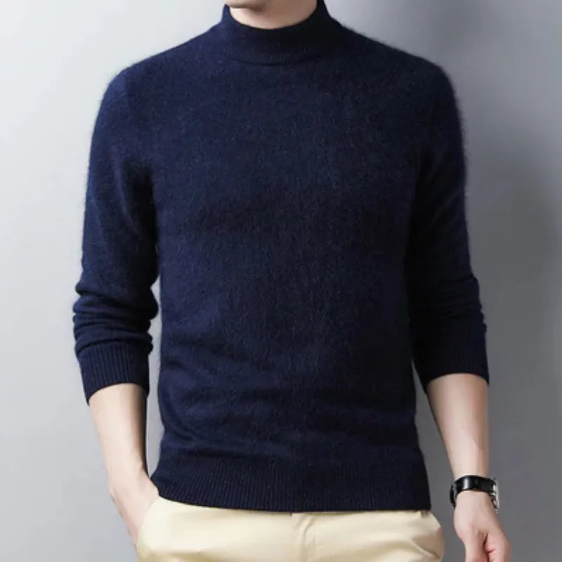 Wool Blend Turtleneck Sweater – Minimalist Elegance for Men