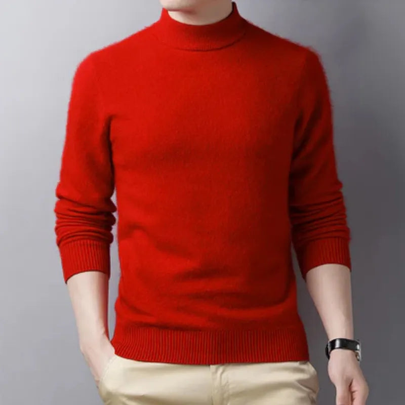 Wool Blend Turtleneck Sweater – Minimalist Elegance for Men